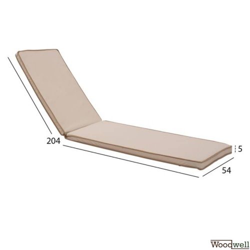 Waterproof sun lounger cushion in beige