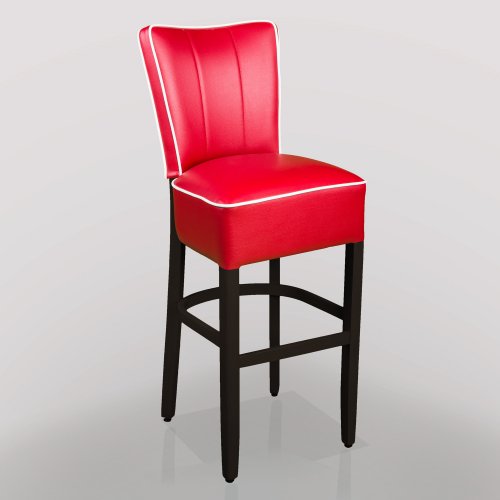 Memphis Barstool American Style2 in red leather