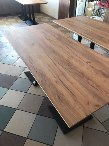 Zebrano table top made of multiplex with surface coating