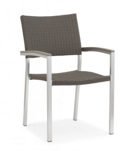 Stackable outdoor armchair made of aluminum in gray