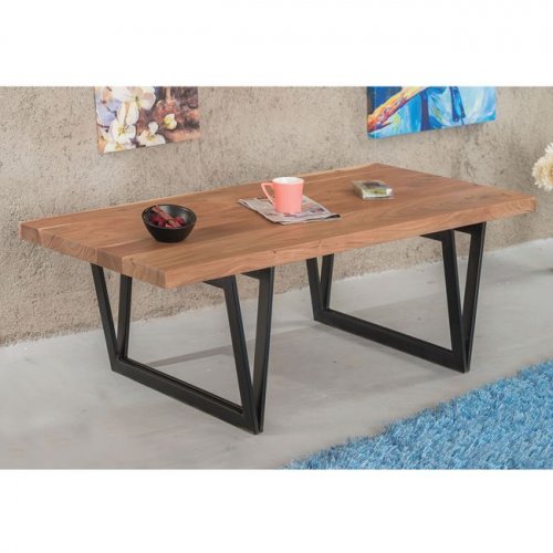 Coffee table in solid acacia wood | Side table 118x60x40 cm