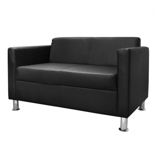 Sofa 2-seater imitation leather black