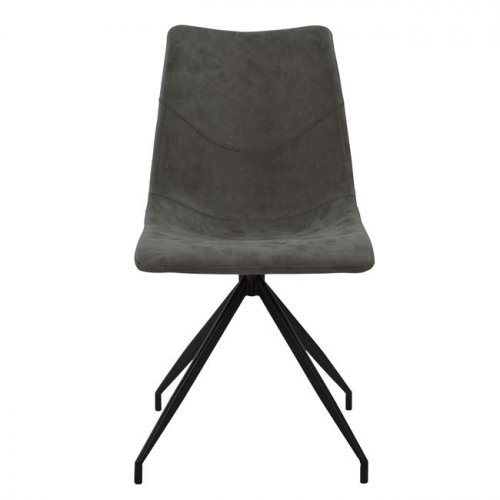 Dining chair made of artificial leather gray