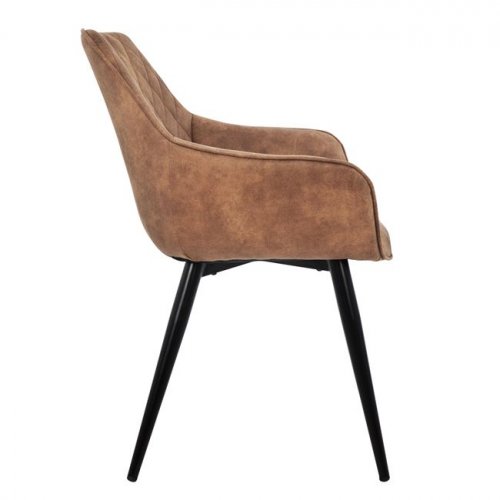 Dining chair 'Mando' with armrests Brown