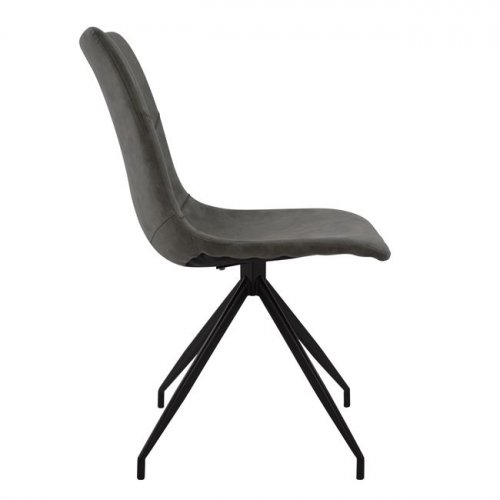 Dining chair made of artificial leather gray