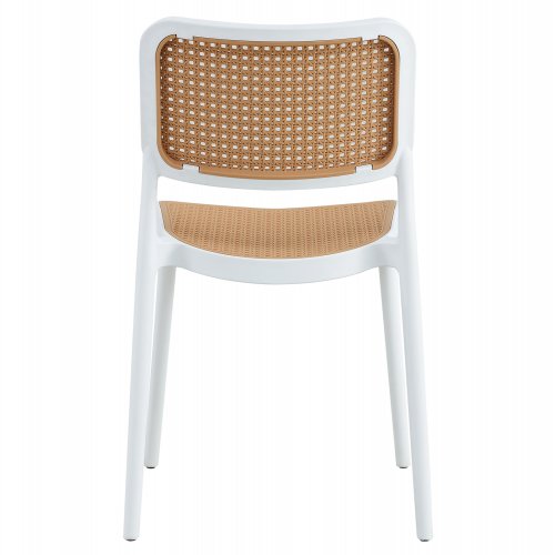CHAIR POLYPROPYLENE WHITE AND BEIGE 41x49x102 cm