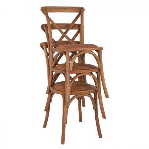 Wooden chair forenza with braided seat in natural color