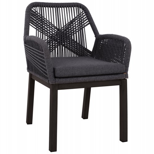 Outdoor Armchair Bamboo Look with Rope in anthracite 56x58x82.5 cm