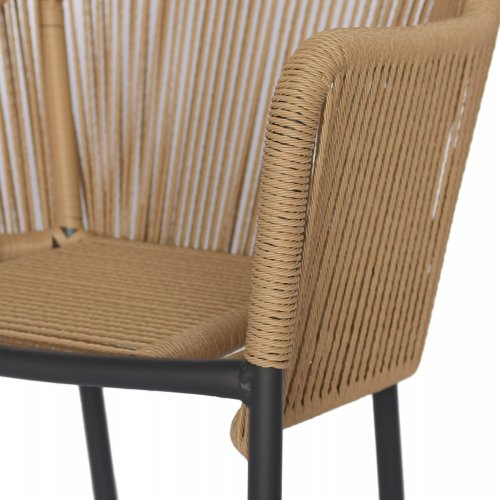 ARMCHAIR ALUMINUM ANTHRACITE WITH PE WICKER ROPE BEIGE 56x66x82cm