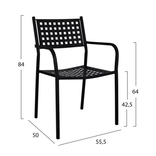 Metal chair ZETA, in black matt