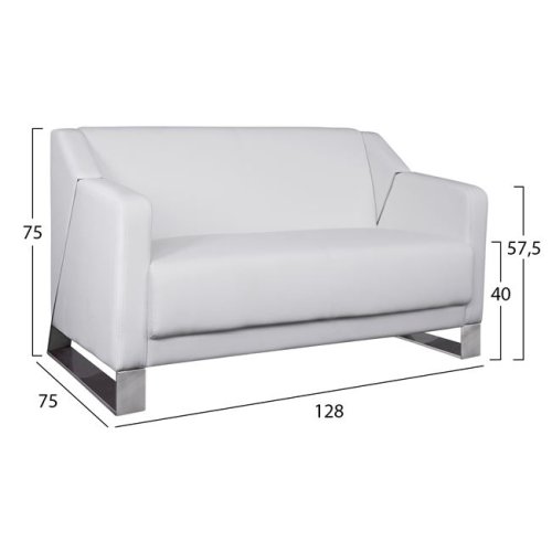 "Kizzy" Two-seater sofa in white