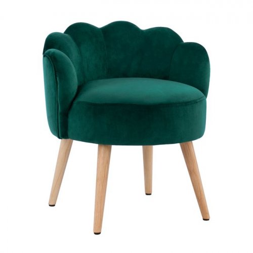 Stool with back Elise Green Velvet