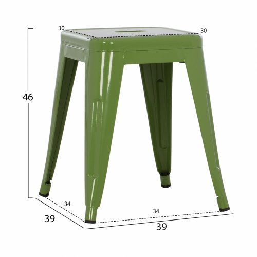 MELITA METAL STOOL IN GREEN 39x39x46 cm