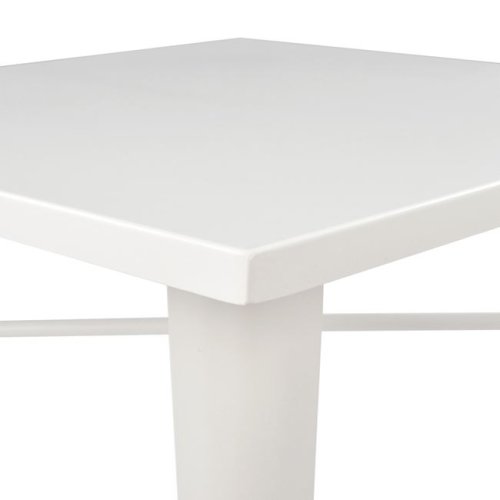 Metallic table in milk white color 70x70x76cm