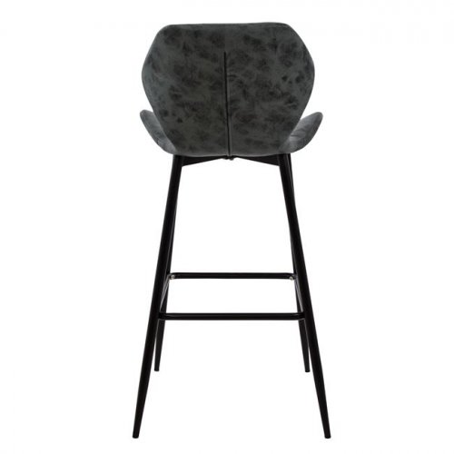 Bar stool MAYA | With metal frame and black-gray leatherette seat