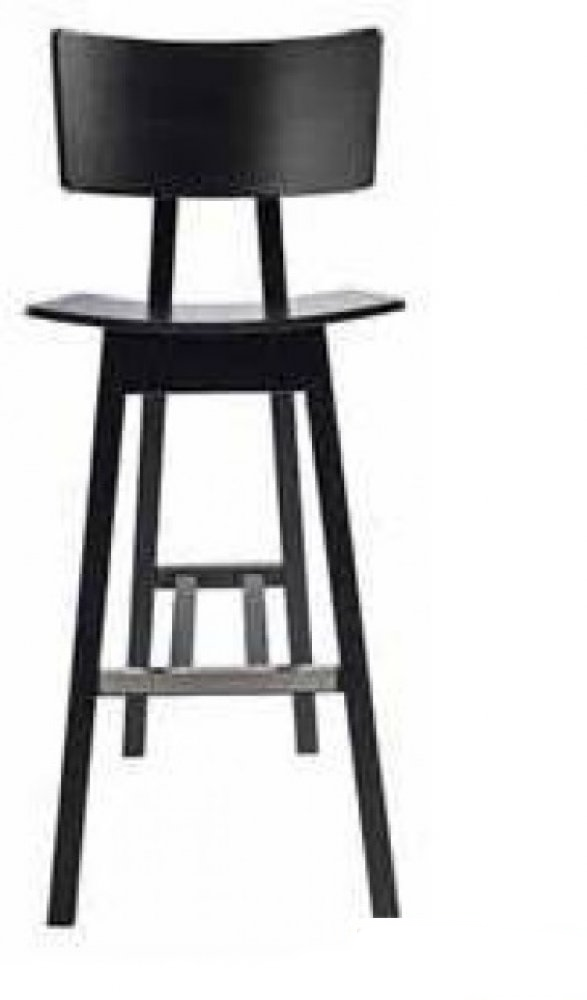 Bar stool made of beech wood in black