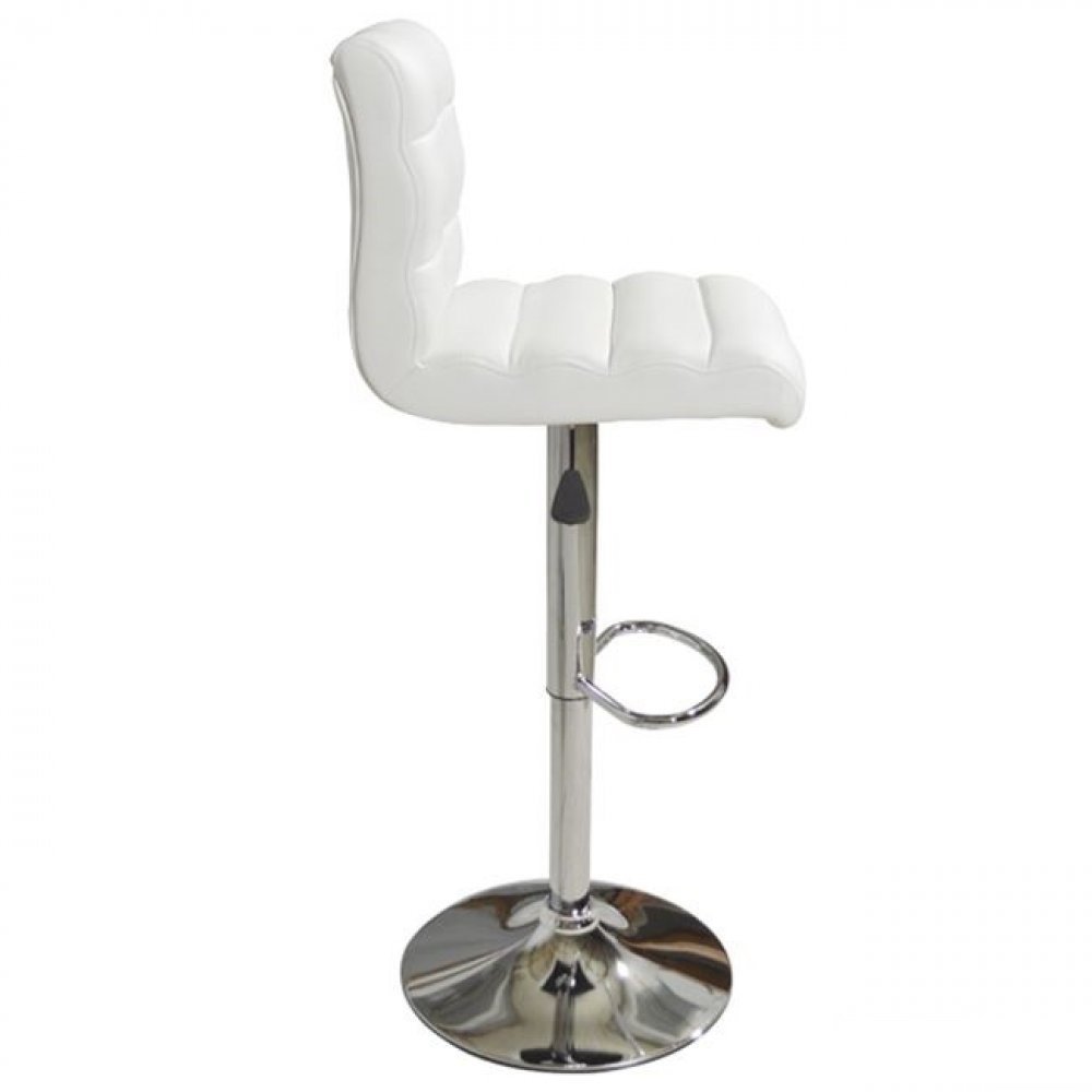 Modern barstool with white imitation leather cover