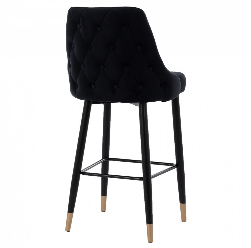 Serenity bar stool made of black velvet