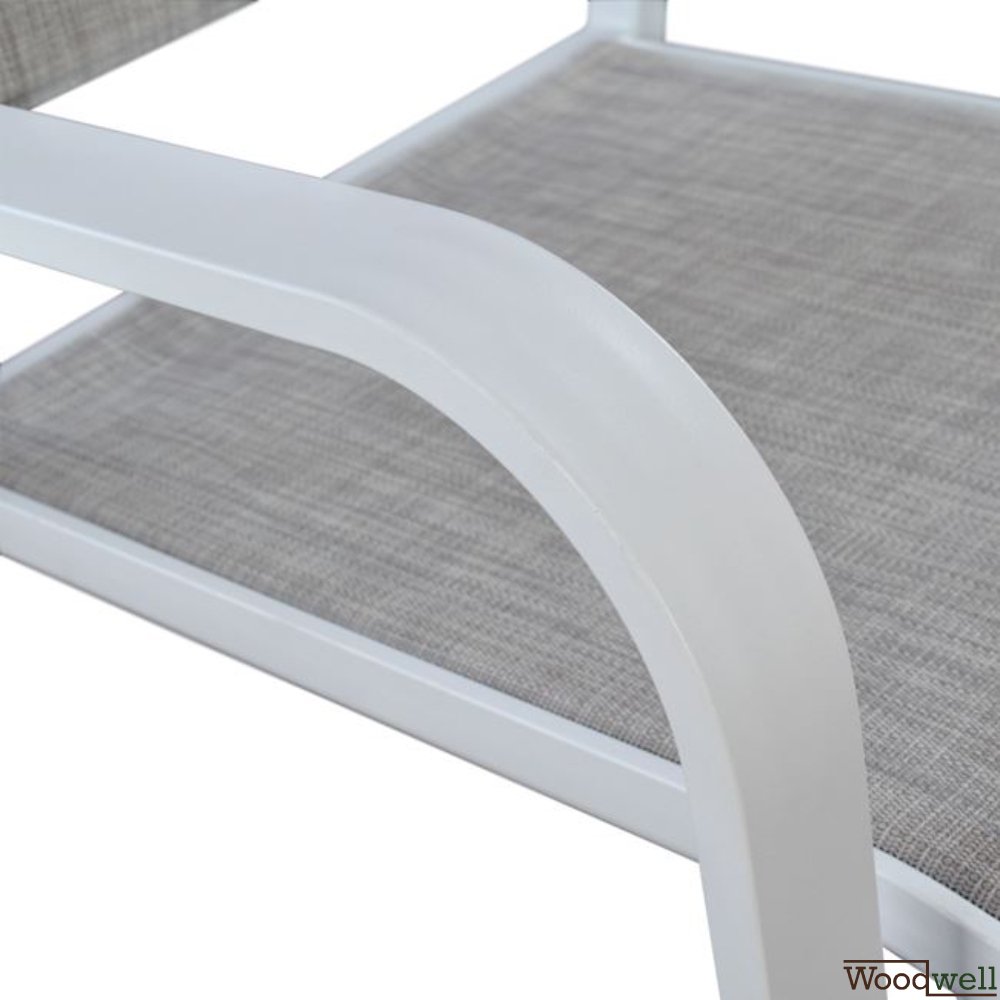 Dining table set 7 pieces in white color with polywood table top + Eros armchair Dining table set 7 pieces in white color with polywood table top + Eros armchair