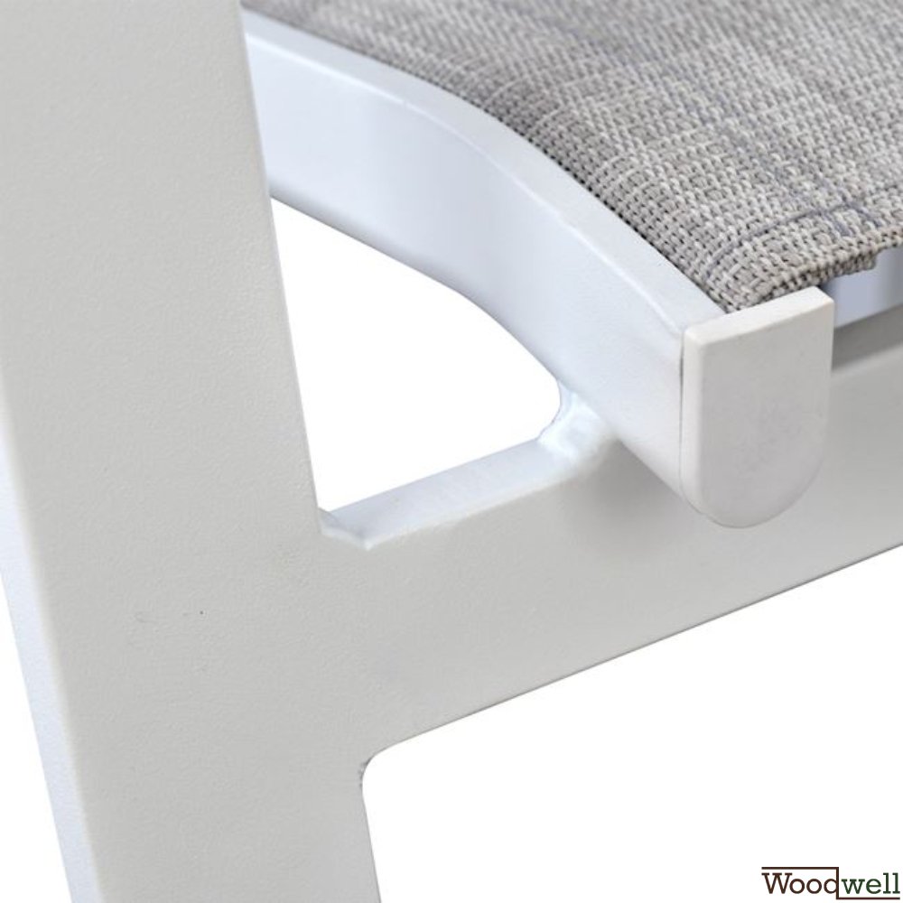 Dining table set 7 pieces in white color with polywood table top + Eros armchair Dining table set 7 pieces in white color with polywood table top + Eros armchair