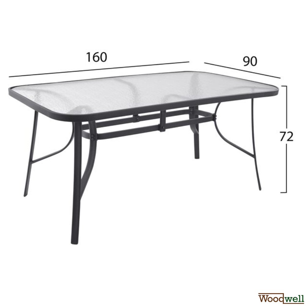 Dining table set made of metal and wicker in color gray Dining table set made of metal and wicker in color gray