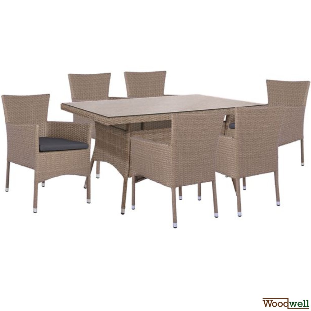 Brown mocha rattan dining table set Brown mocha rattan dining table set