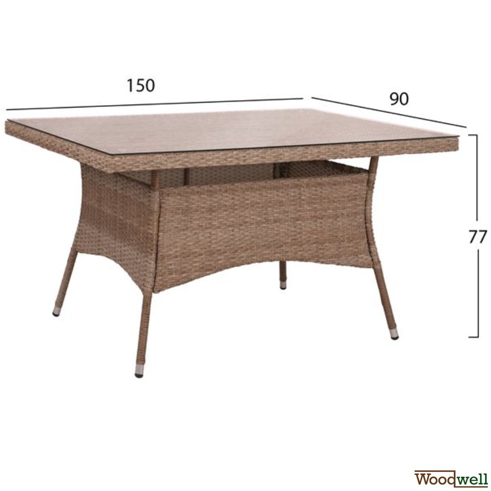 Brown mocha rattan dining table set Brown mocha rattan dining table set