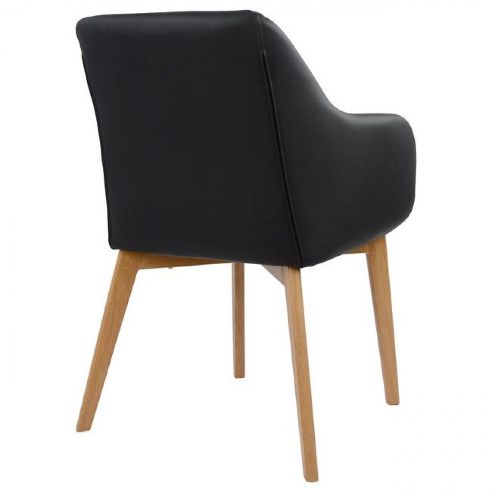 Armchair /BRISTOL /Dark Grey Fabric And Black Artificial Leather PU /Woodwell