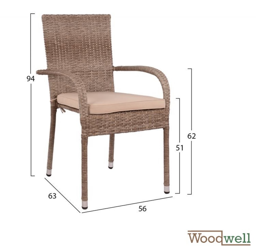 SAN DIEGO 4-seat outdoor chair set, wicker / rattan | In beige-brown