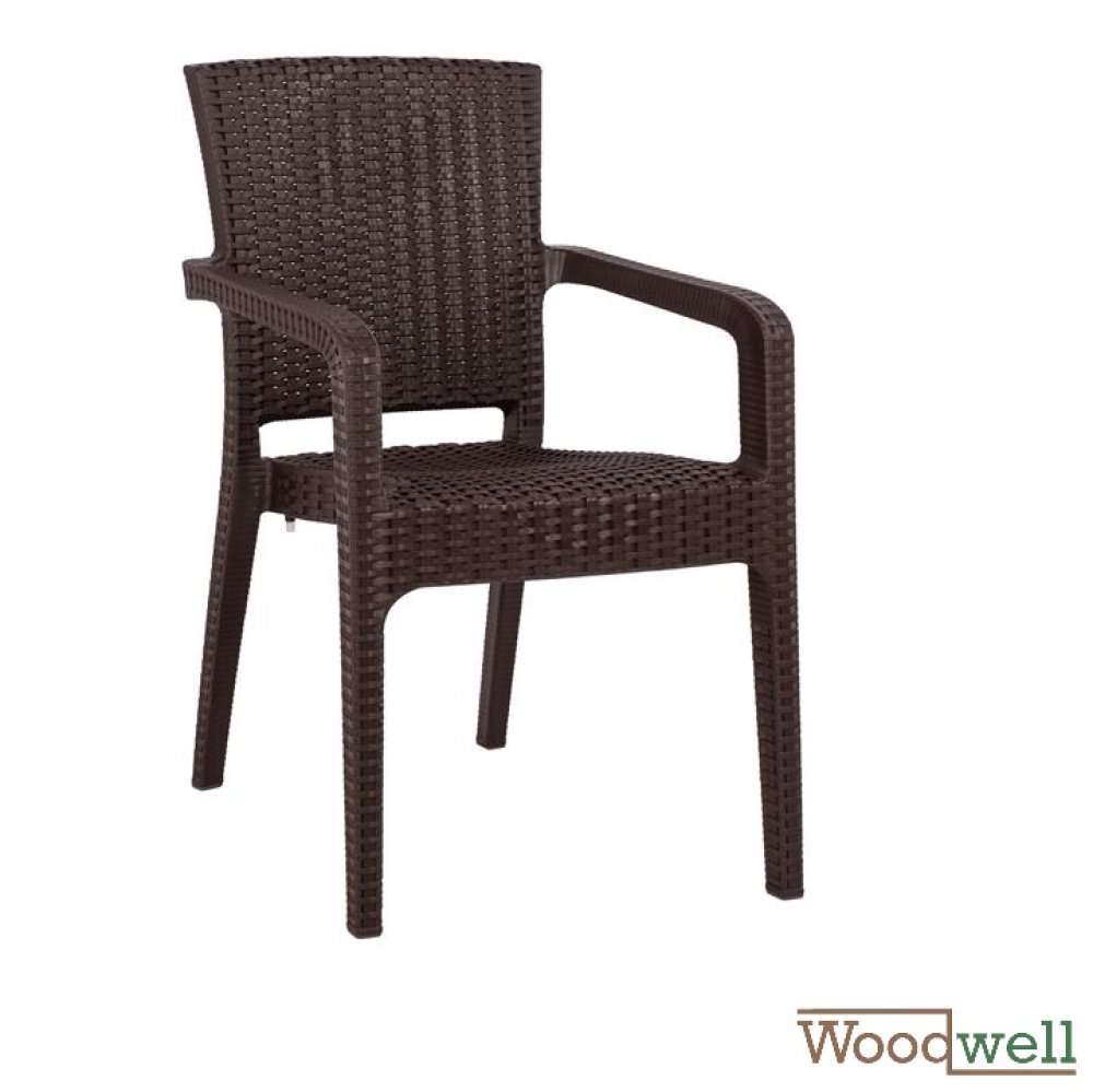 Outdoor chairs buy cheap ▶ Bistro and patio chair with armrests, in brown color