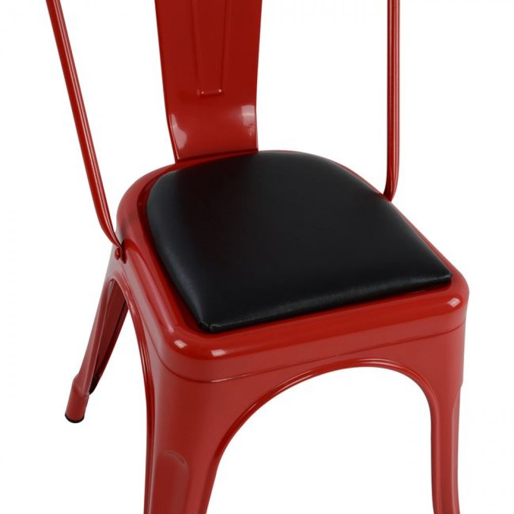 Antique chair in red with seat upholstery