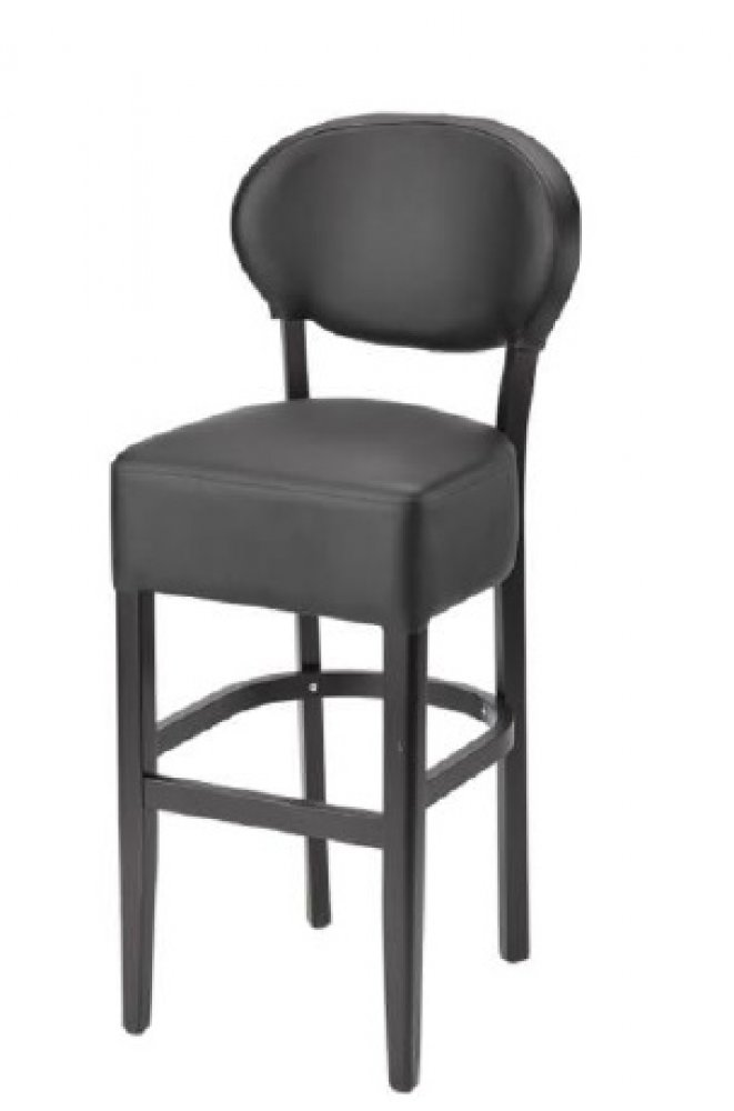 Upholstered bar stool "Memphis Oval" with back