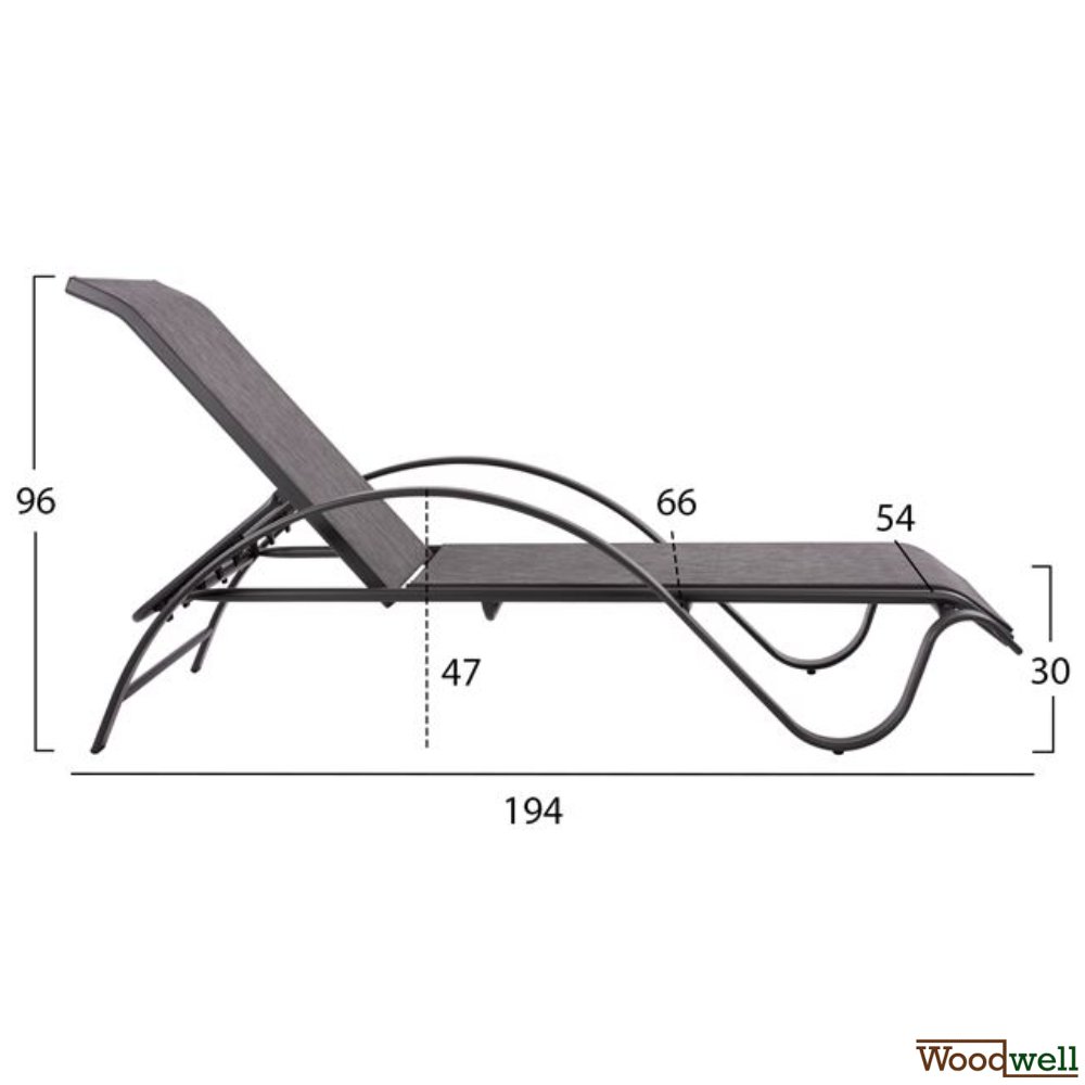 Professional aluminum sun lounger with textline in gray. Professional aluminum sun lounger with textline in gray.