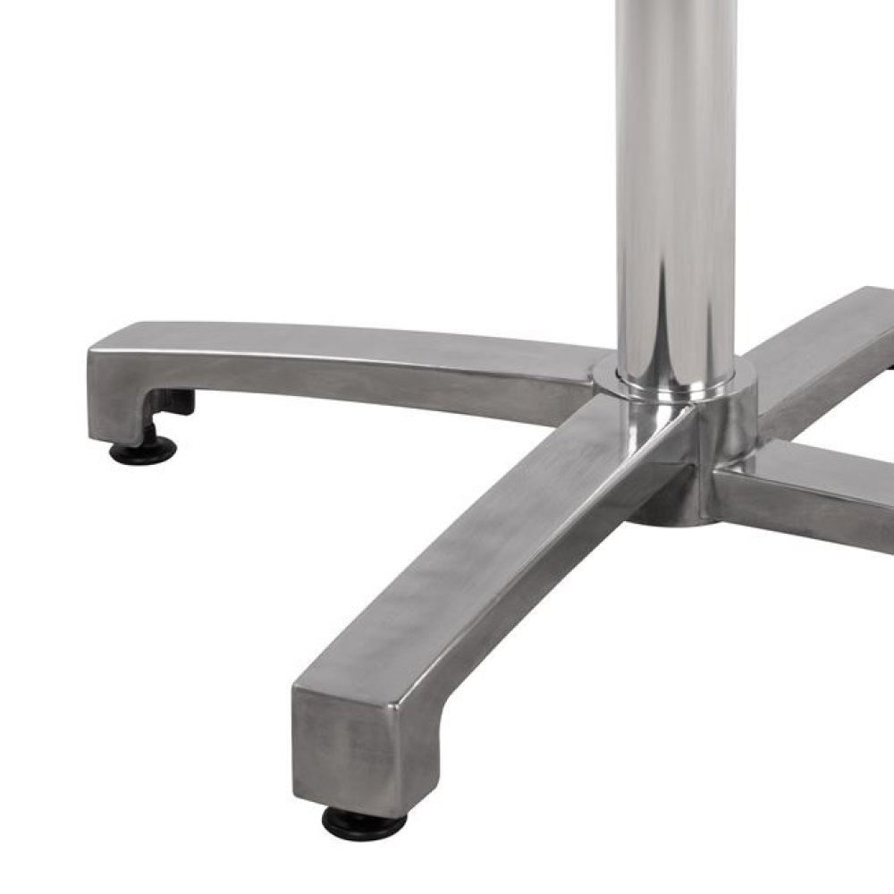 Chromed aluminum table base with folding bottom | Height 73 cm