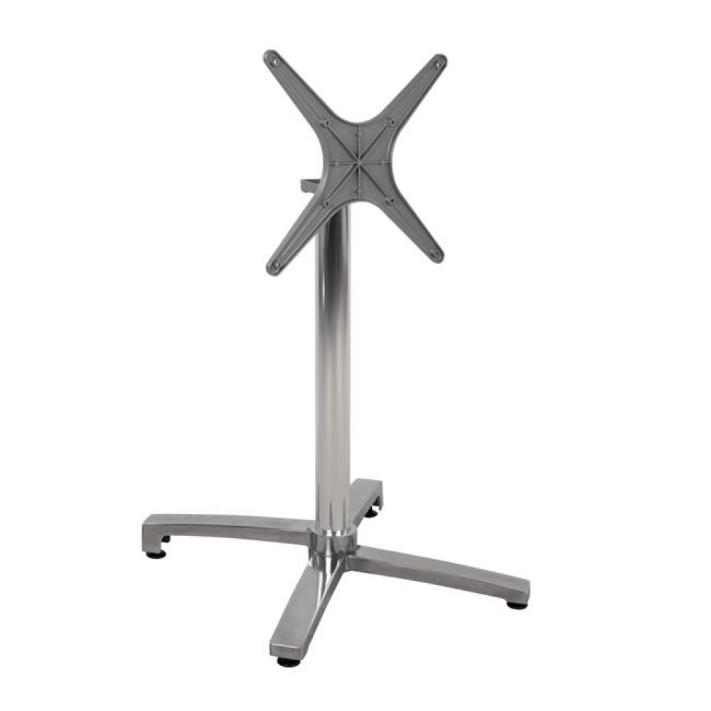 Chromed aluminum table base with folding bottom | Height 73 cm