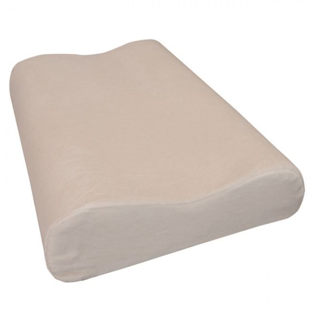 Sleeping pillow with "memory foam" and ergonomic shape woodwell.de