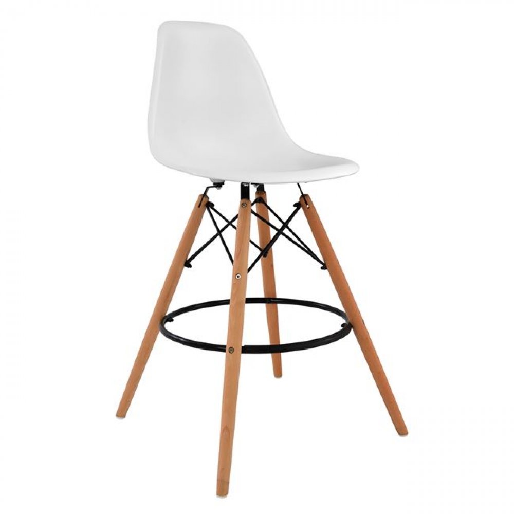 Bar stool EAMES with armrest | In white