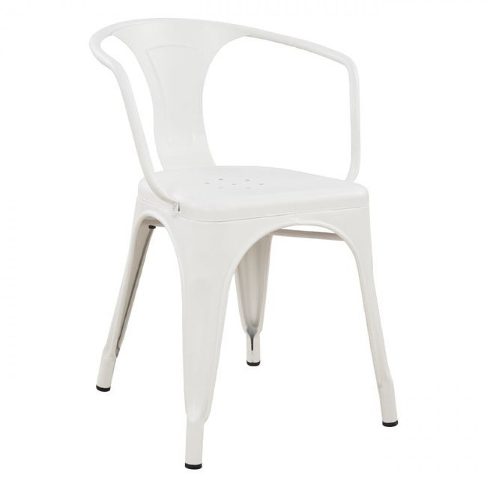 Metal chair milk white