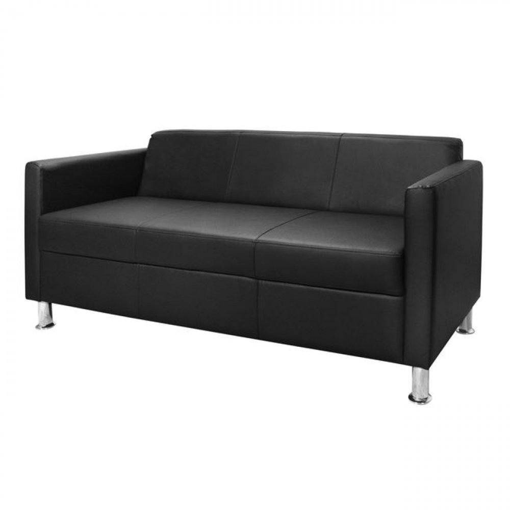 Sofa 3-seater imitation leather black