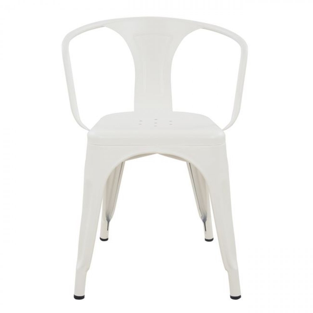Metal chair milk white
