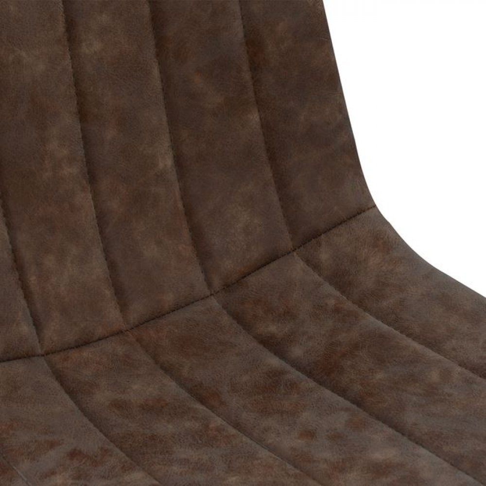Chair in metal imitation leather brown