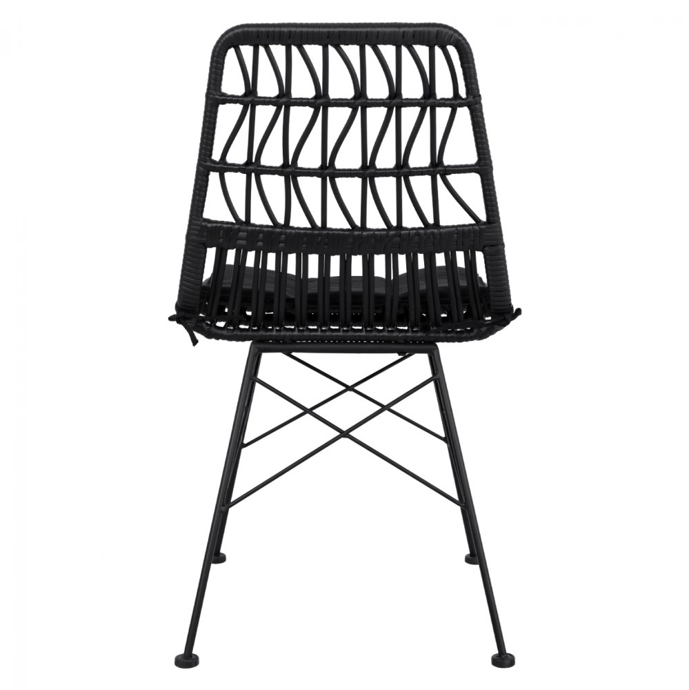 Allegra Wicker chair for inside and outside in black