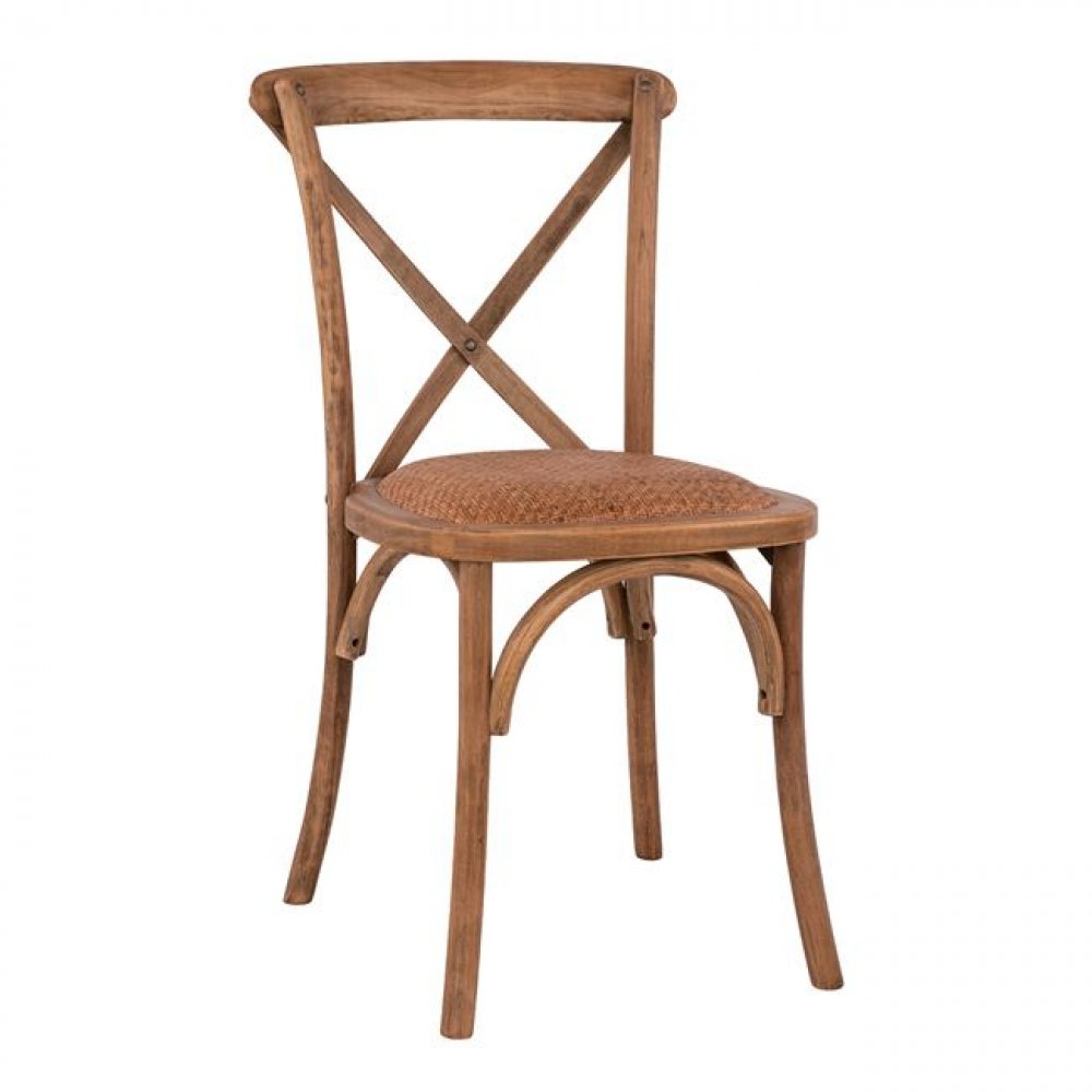 Wooden chair forenza with braided seat in natural color