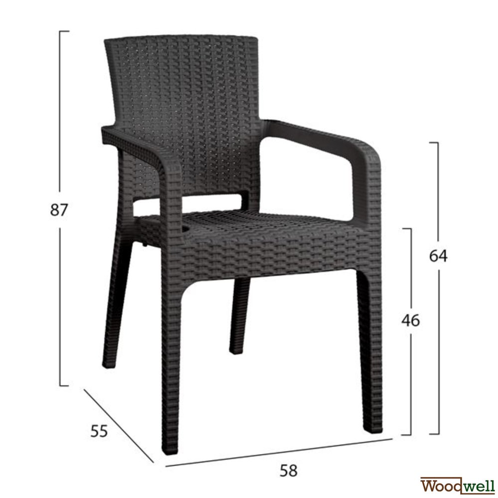 Outdoor Armchair Rattan in anthracite color