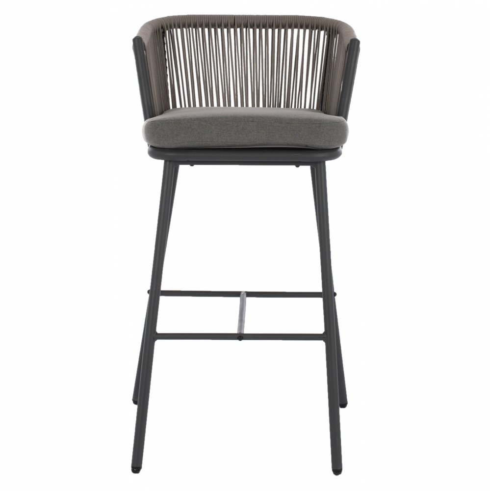STOOL WITH METAL FRAME AND GRAY ROPE 53x42x101 cm