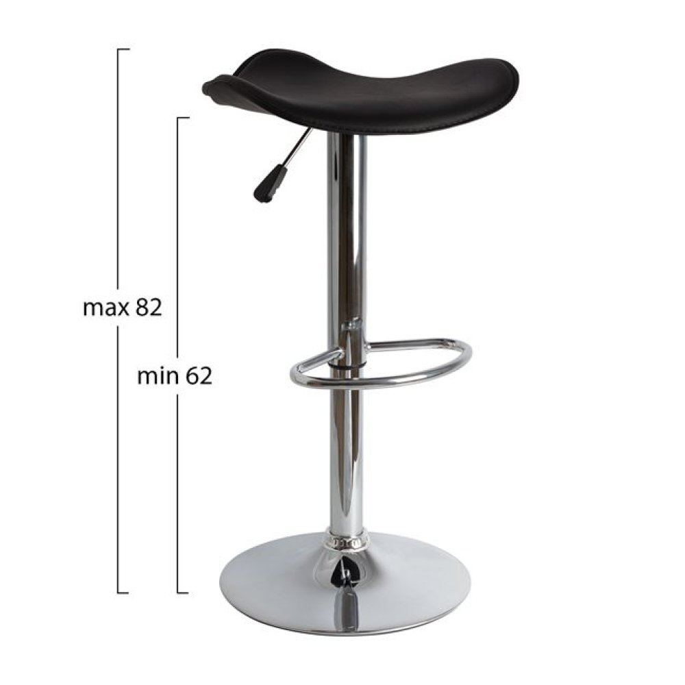 Modern bar stool without backrest in black