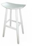 Barstool of beech without backrest in white