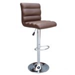 Modern barstool with brown imitation leather cover