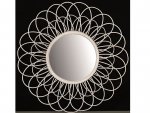 handmade mirror round in white made of natural rattan