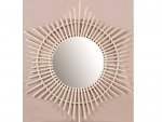 handmade mirror (round) in the shape of a star made of natural rattan